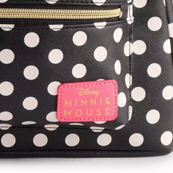 Disney Minnie Mouse Polka Dot Print Mini Backpack with Pink Bow - Picture 5 of 7